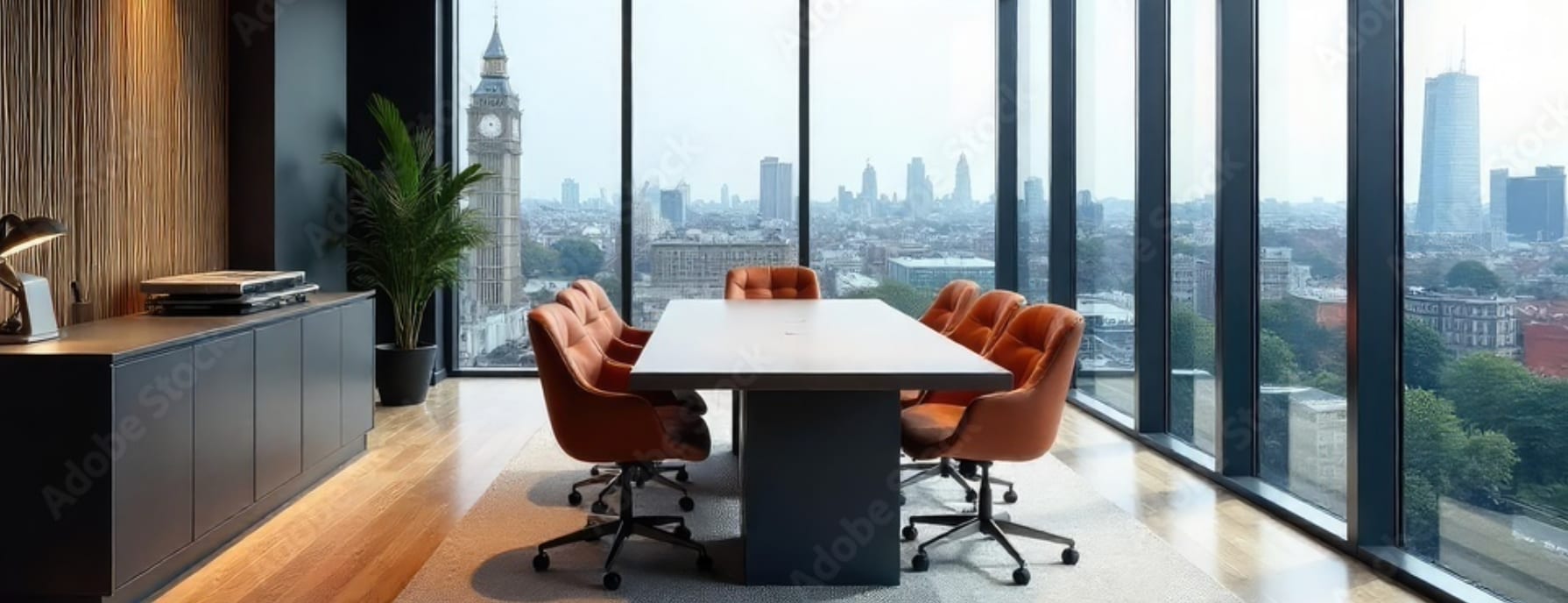Meeting room with view of London